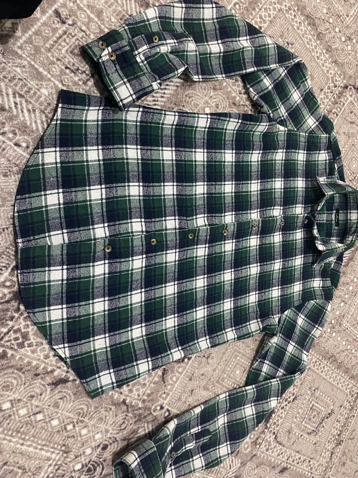 Koyu Yeşil Düğmeli erkek  Gömlek - Görsel 4