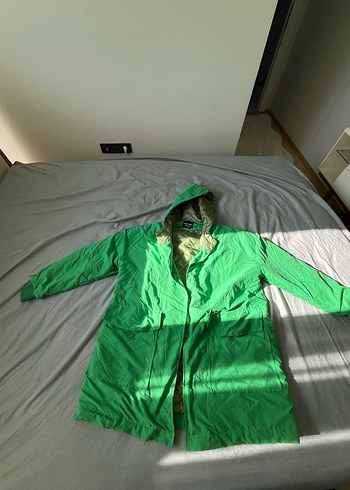 Kadın Yeşil Midi Kapüşonlu Parka - Görsel 2