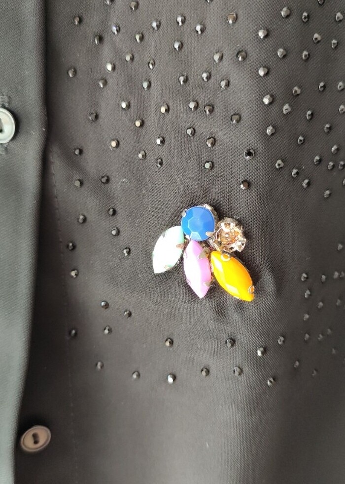 Şifon kumaş taşlı gömlek - Görsel 2