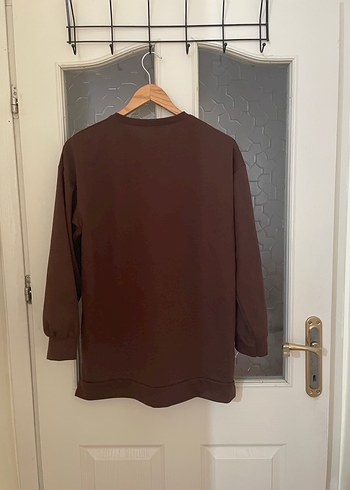 m Beden kahverengi Renk Kahverengi Oversize Kadın Sweatshirt