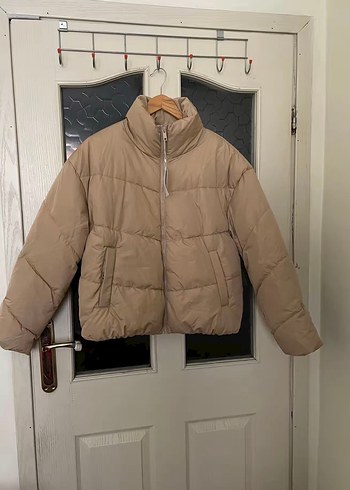 Defacto Bej Kadın Kışlık Mont, Yüksek Yakalı, Düğmeli L beden - Görsel 3