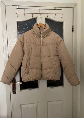 Defacto Bej Kadın Kışlık Mont, Yüksek Yakalı, Düğmeli L beden - Görsel 4