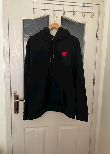 Siyah Kapüşonlu Uzun Kollu Sweatshirt - Görsel 3