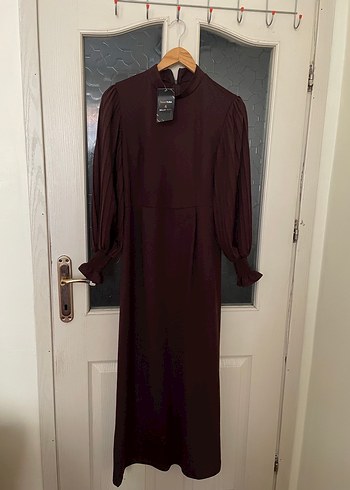 Bayan Kahverengi Tesettür Elbise - Görsel 2