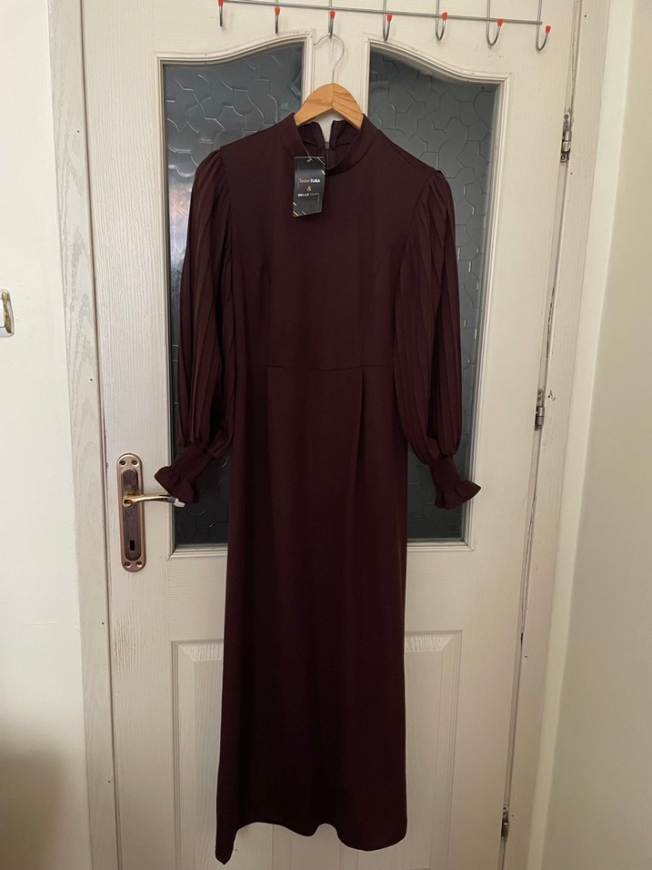 Bayan Kahverengi Tesettür Elbise - Görsel 2