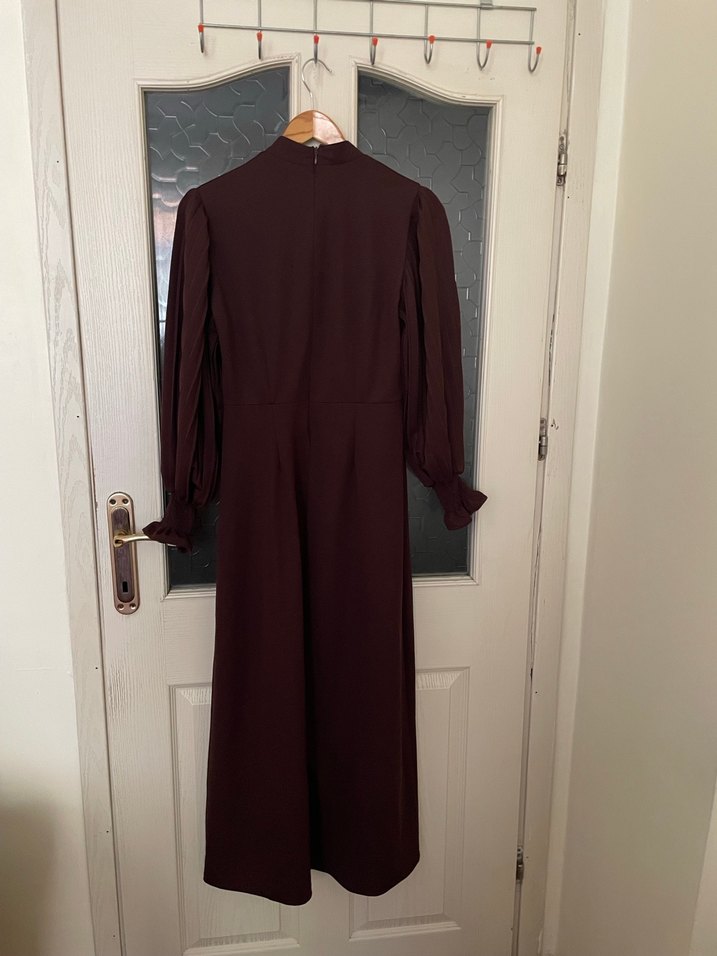 Bayan Kahverengi Tesettür Elbise - Görsel 3