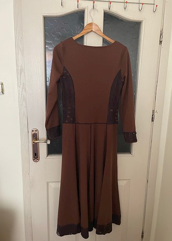 Kahverengi Tesettür  Elbise - Görsel 4