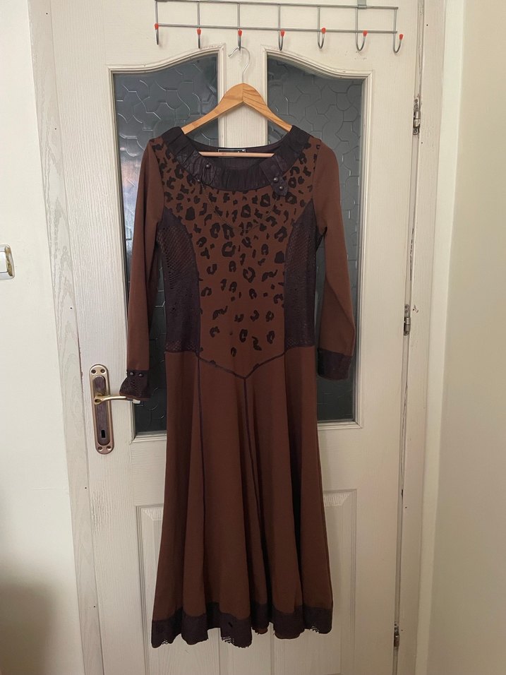 Kahverengi Tesettür  Elbise - Görsel 2