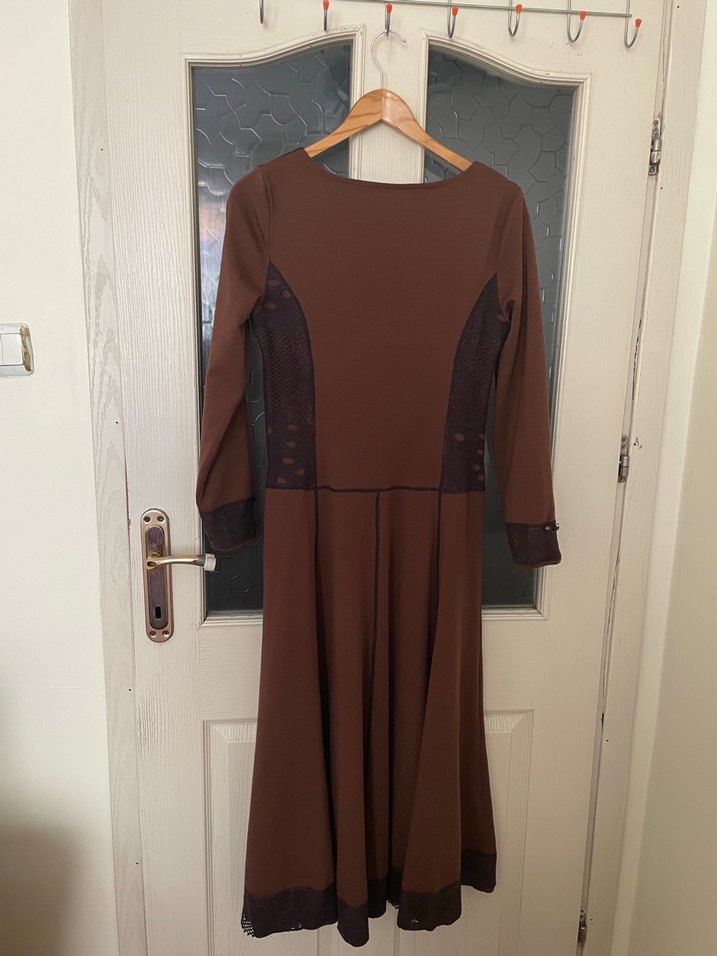 Kahverengi Tesettür  Elbise - Görsel 4