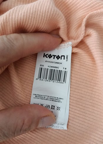 8 Yaş Beden Somon tenli kız çocuk penye tişört