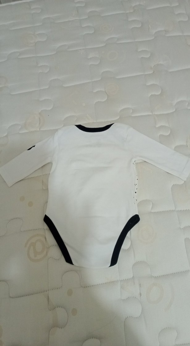 Uzun Kollu Baskılı Beyaz Bebek Body - Görsel 2