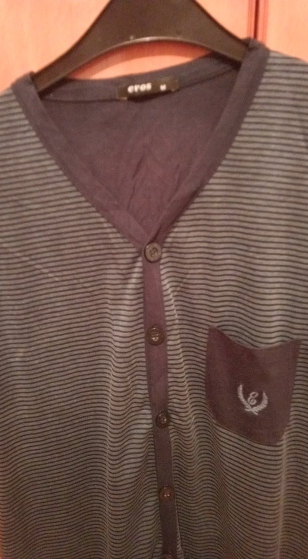 Erkek V Yaka Düğmeli Kısa Kollu pijama takımı - Görsel 2