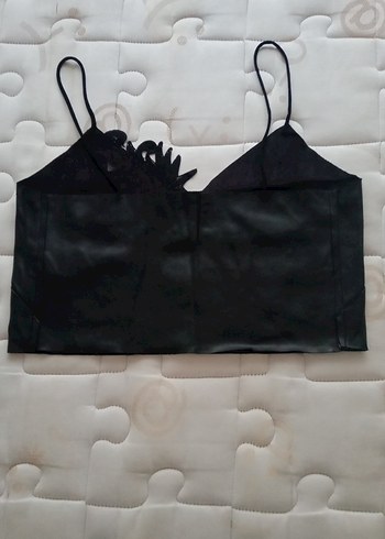 Siyah Deri Nakışlı Strappy Bustiyer - Görsel 2