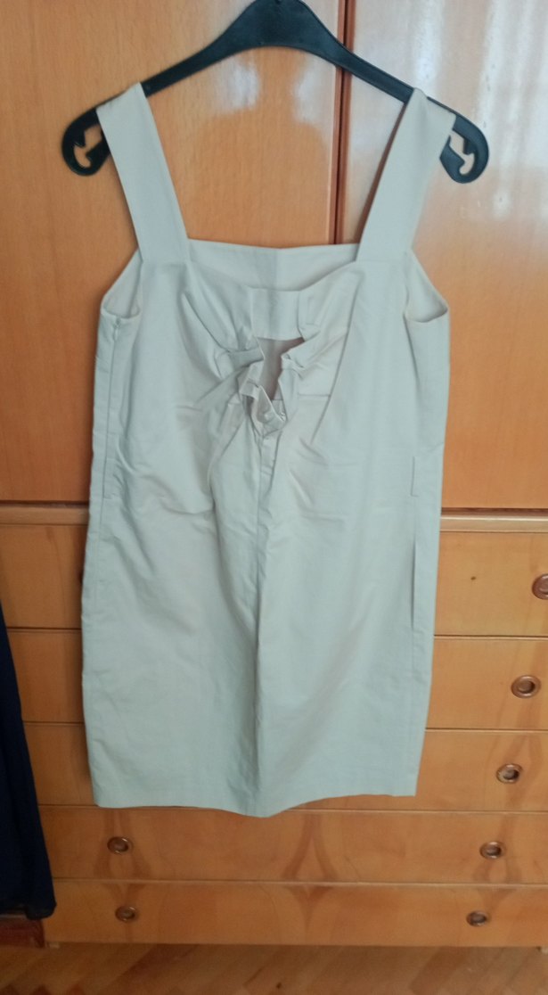 Bej Renkli kalın askılı elbise - Görsel 2