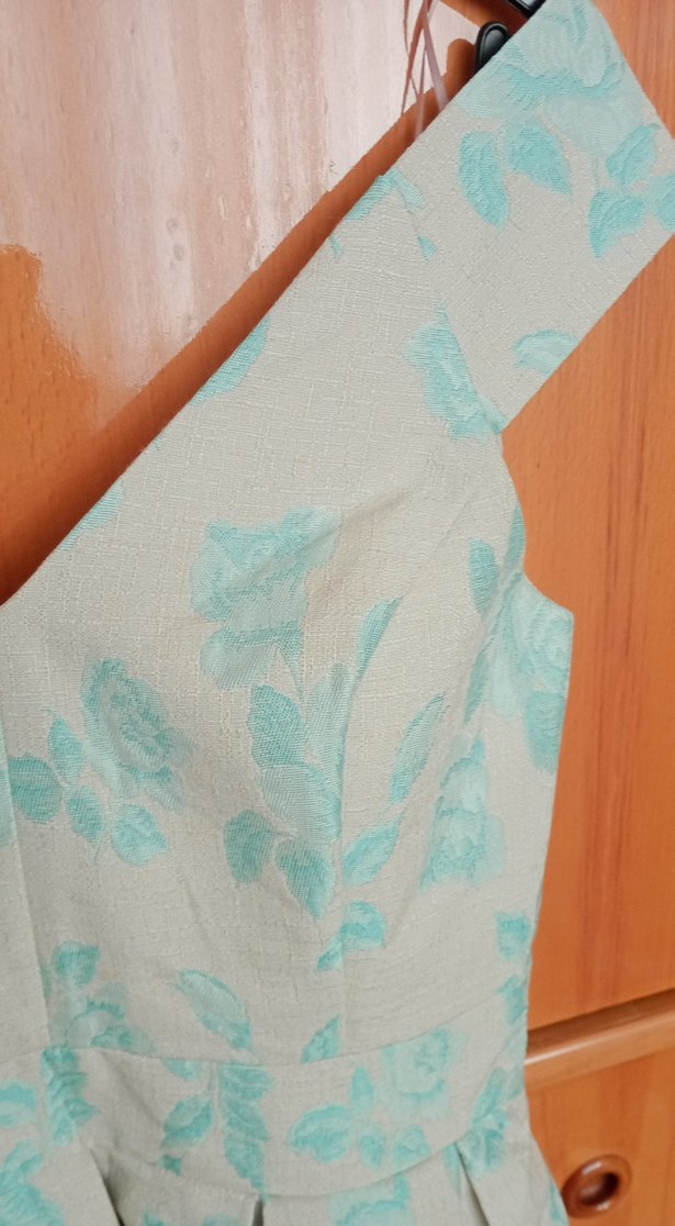 Turkuaz V Yaka  Midi Elbise - Görsel 4