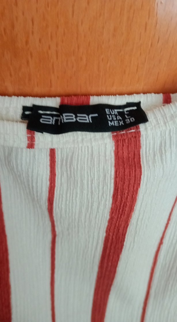 Çizgili Bej Kısa Kadın Tulum - Görsel 4