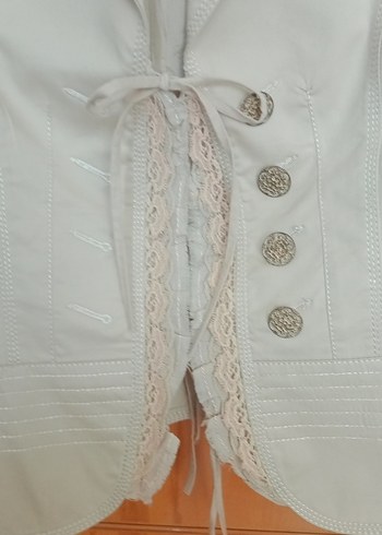 Bej Nakışlı  Kadın Blazer Ceket - Görsel 4