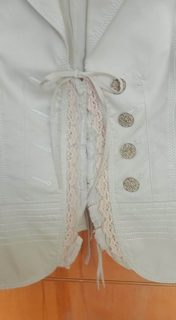 Bej Nakışlı  Kadın Blazer Ceket - Görsel 4