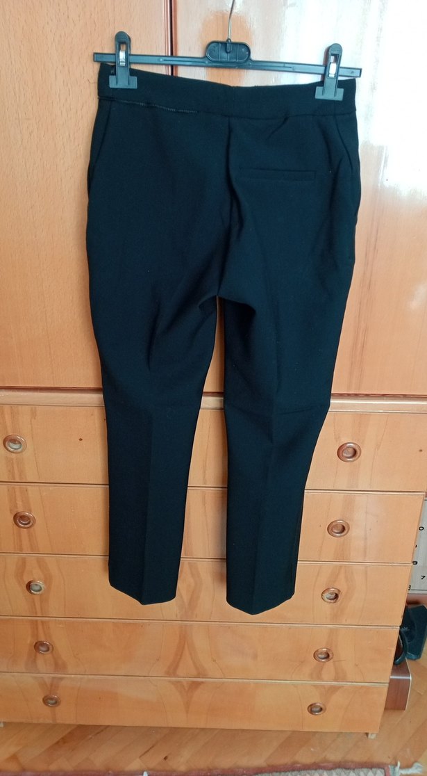 Kadın Siyah Normal Boy Kumaş Pantolon - Görsel 2