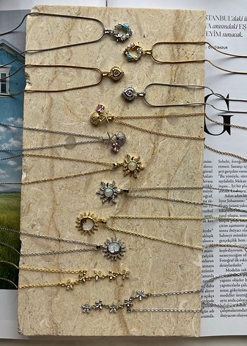 Gümüş minimal Detaylı Kolye çelik - Görsel 3