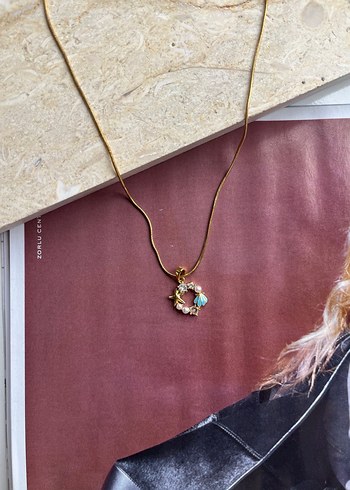 Gümüş minimal Detaylı Kolye çelik - Görsel 2