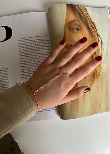 Zincir Detaylı Bohem Kadın El Zinciri çelik - Görsel 2