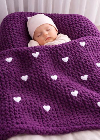 Mor Nakışlı Renkli Battaniye - Görsel 3