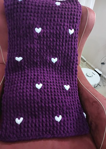 Mor Nakışlı Renkli Battaniye - Görsel 2