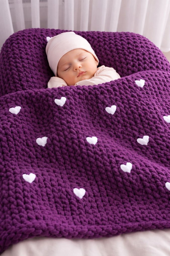 Mor Nakışlı Renkli Battaniye - Görsel 3