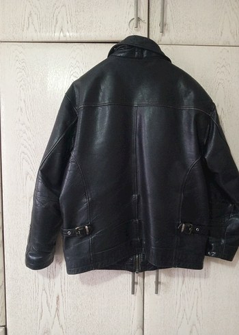 erkek Siyah Deri Biker Ceket - Görsel 2