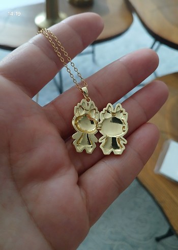 Renkli Mini celik labubu kapaklı  Kolye - Görsel 3