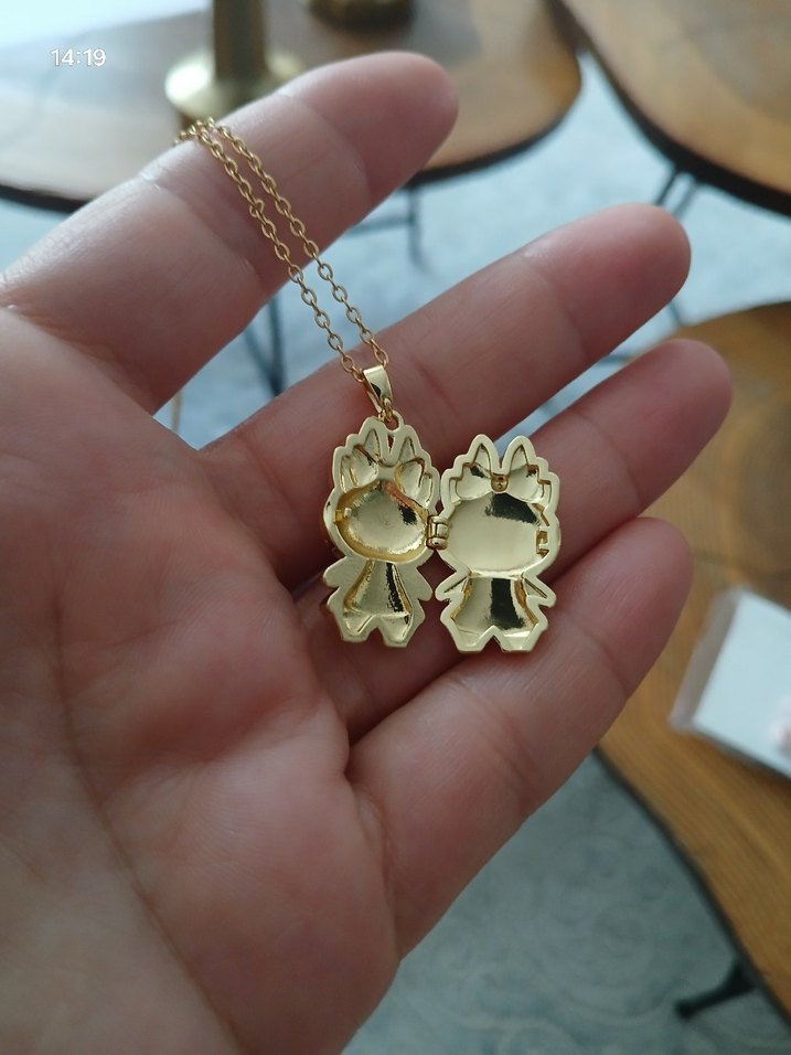 Renkli Mini celik labubu kapaklı  Kolye - Görsel 3