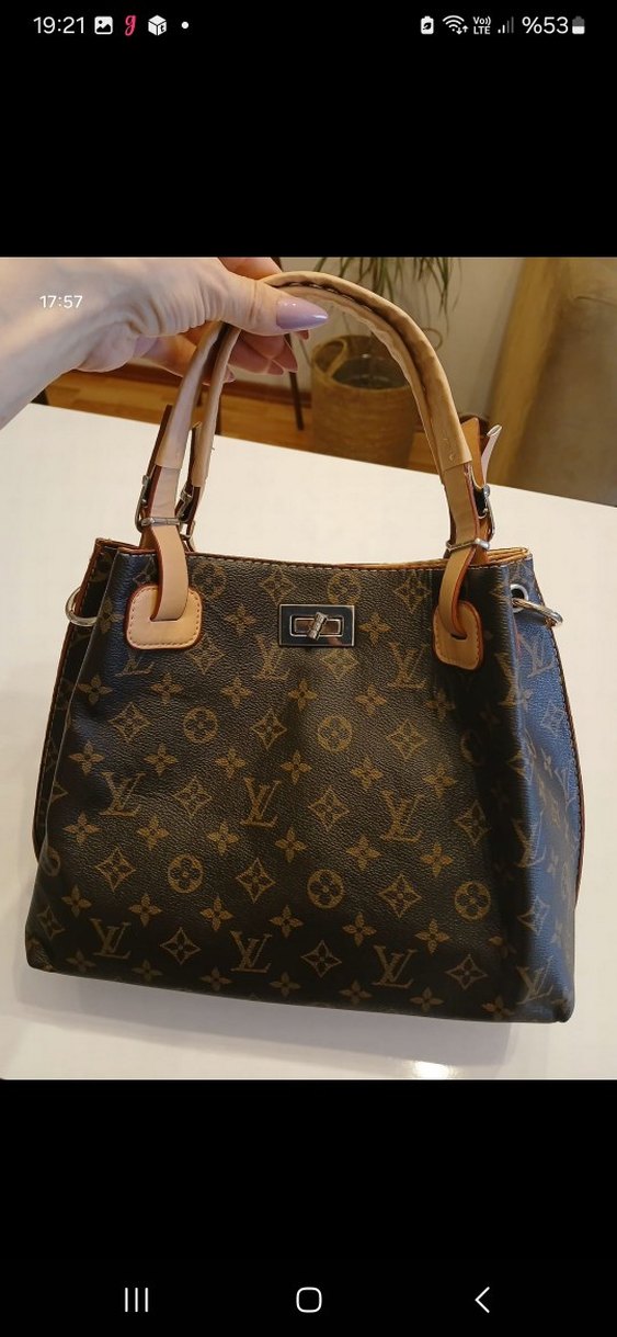 Kahverengi Deri Tokalı Kadın Çanta - Görsel 3