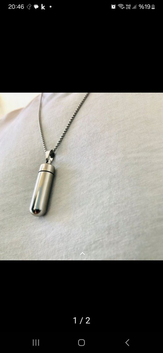 silindir cevsen dualı paslanmaz şu geçirmez  celik kolye - Görsel 2