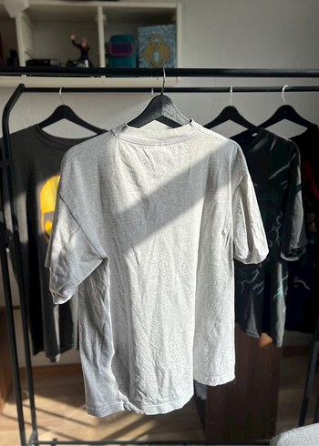 American Vintage Gri Baskılı Erkek Tişört Loose Fit