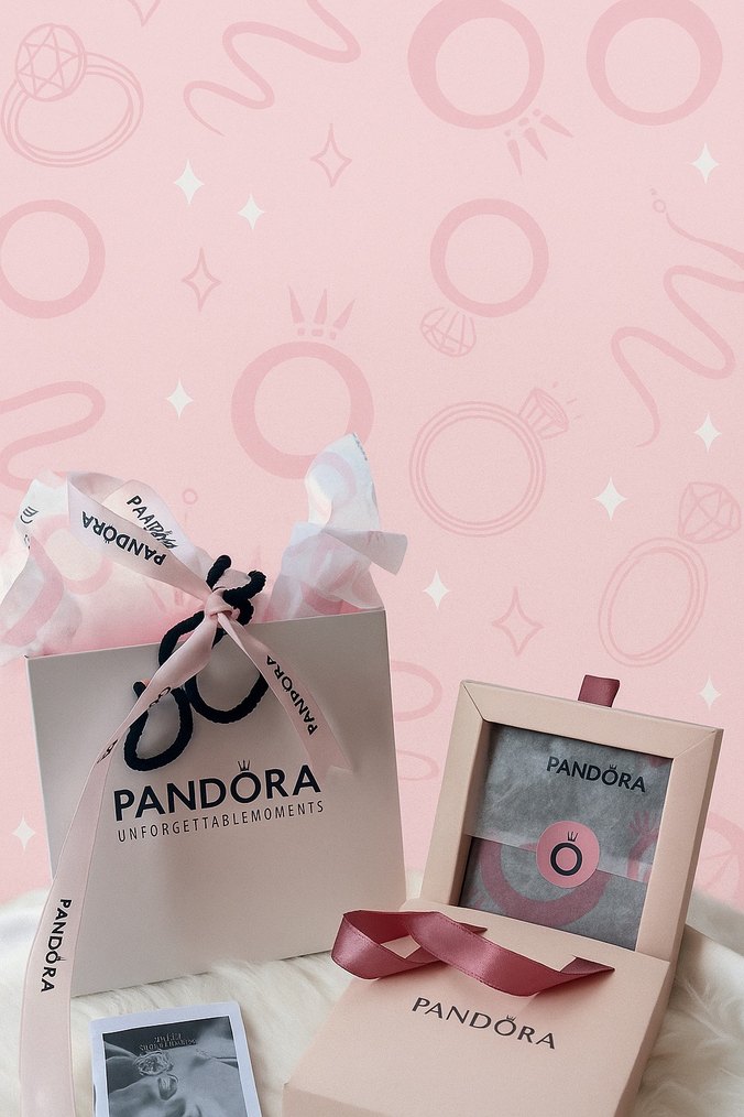 Pandora Pembe Işıltılı Fiyonk Set - Görsel 5