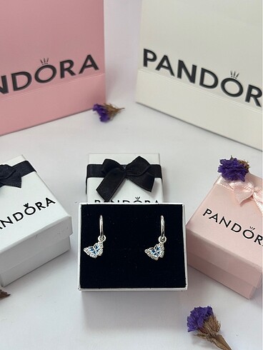 Pandora Pandora Mavi Kelebek Halka Küpe