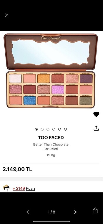 Too Faced Better Chocolate far paketi