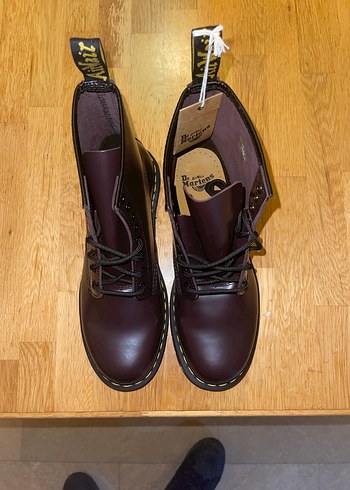 Dr. Martens 1460 Bordo Deri Bot - Görsel 14