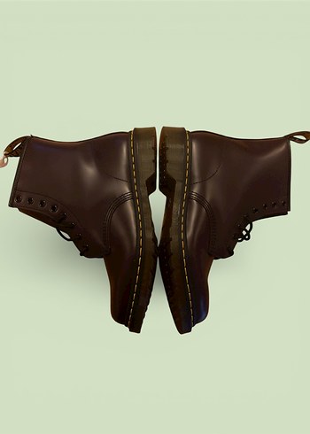 Dr. Martens 1460 Bordo Deri Bot - Görsel 4