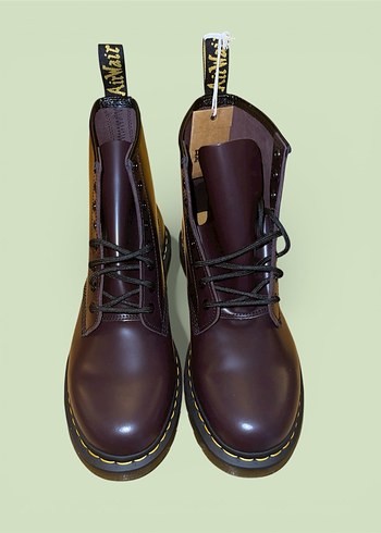 Dr. Martens 1460 Bordo Deri Bot - Görsel 8