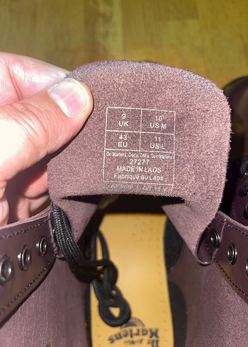 Dr. Martens 1460 Bordo Deri Bot - Görsel 10