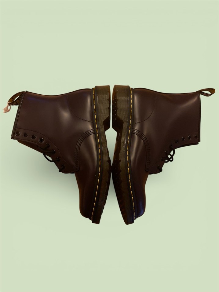 Dr. Martens 1460 Bordo Deri Bot - Görsel 4