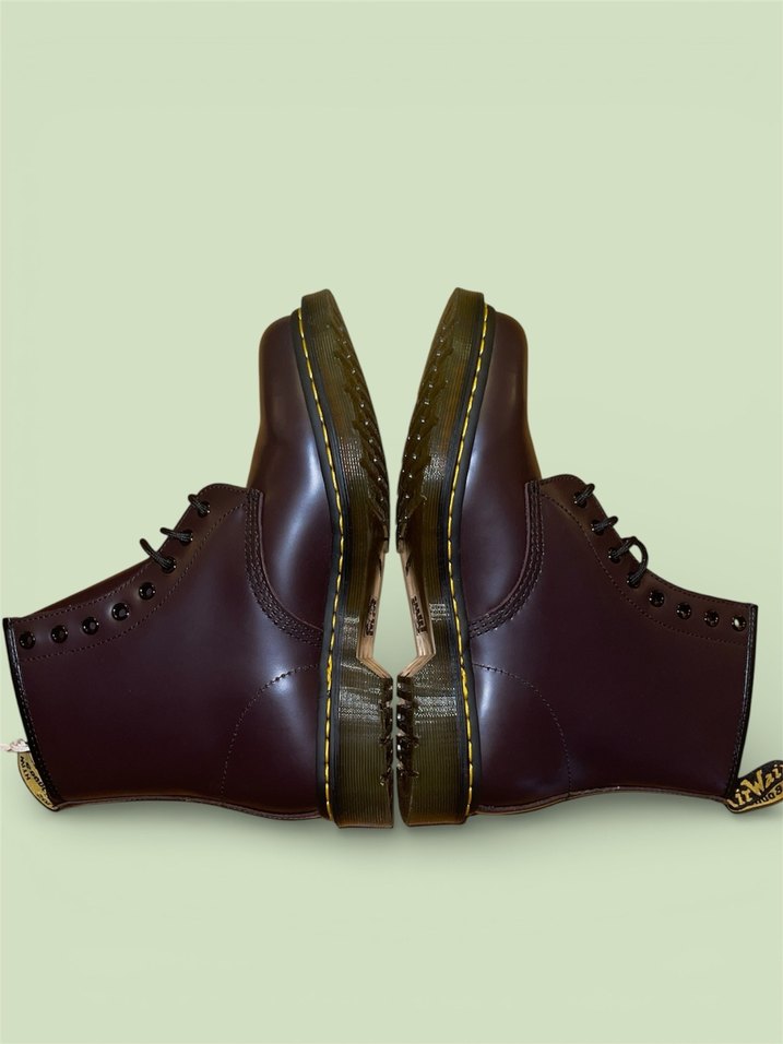 Dr. Martens 1460 Bordo Deri Bot - Görsel 2
