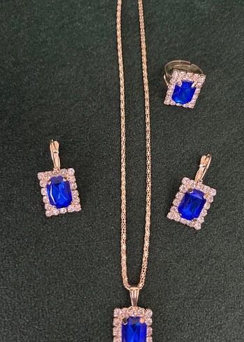 Mavi Taşlı Kadın Takı Seti - Görsel 2