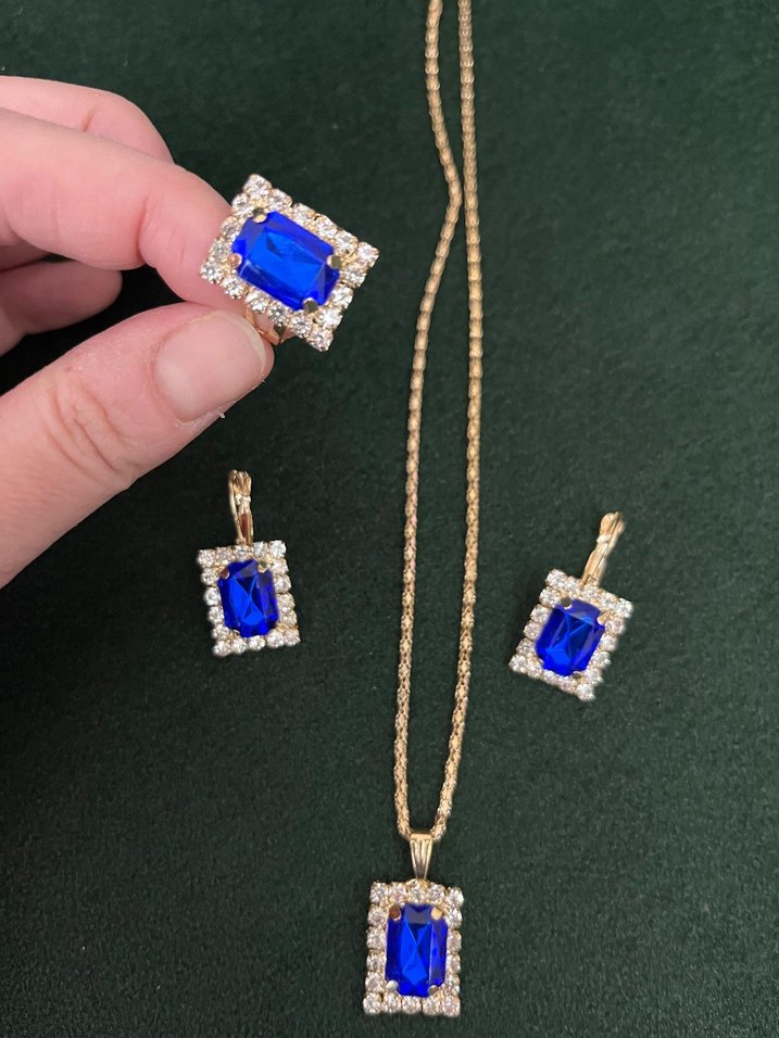 Mavi Taşlı Kadın Takı Seti - Görsel 3