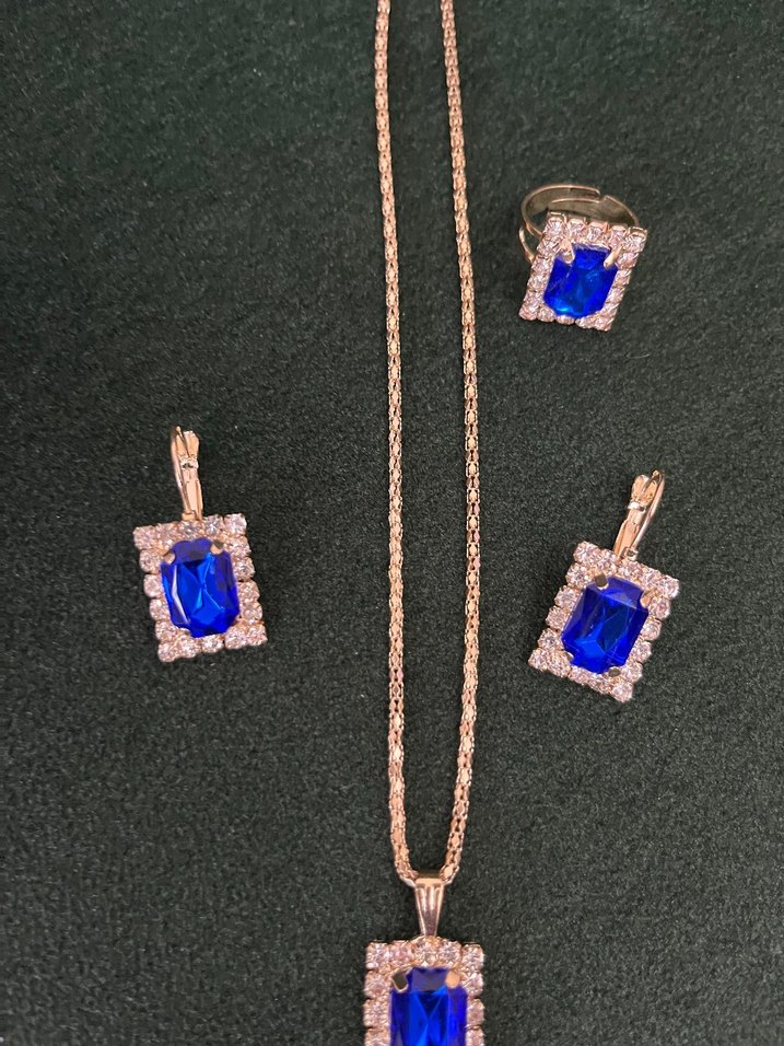 Mavi Taşlı Kadın Takı Seti - Görsel 2