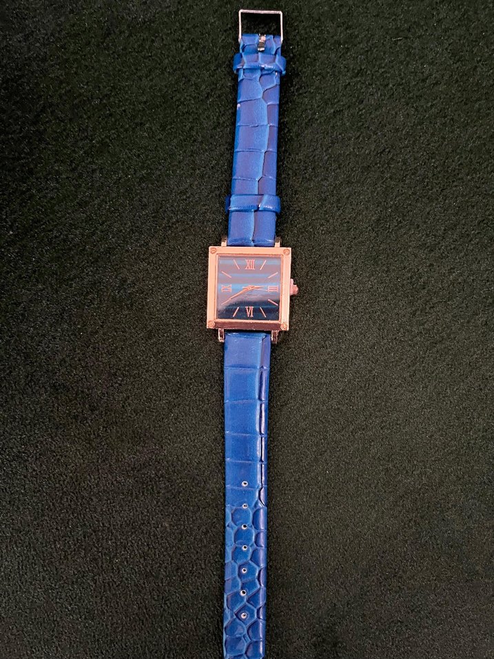 Kare Kadranlı Mavi Kadın Kol Saati - Görsel 2