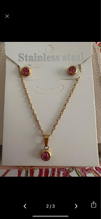 Accessorize Çelik kolye küpe set