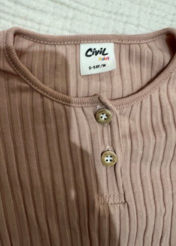Civil Civil 6-9 ay Uzun Kollu Bej Bebek Kız Takımı